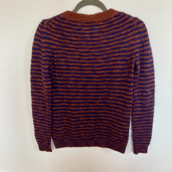 Theory Aegea B Athos Sweater Wool Blend Striped Rust & Navy Women's Size S/P - Picture 2 of 6